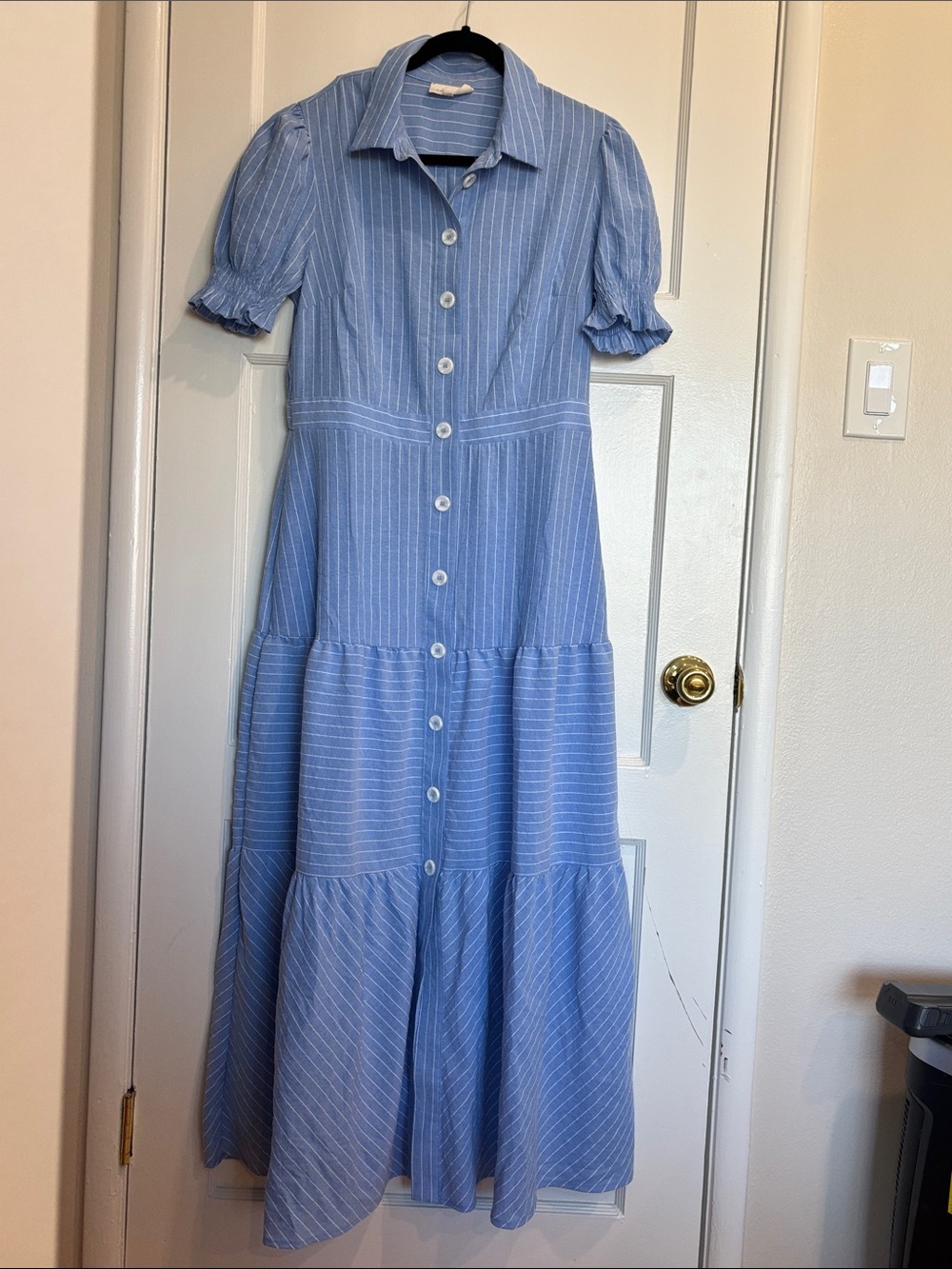Melloday Nordstrom Striped Button-Front Maxi Dress